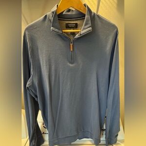 Nordstrom Light Blue Cotton Quarter Zip Sweater